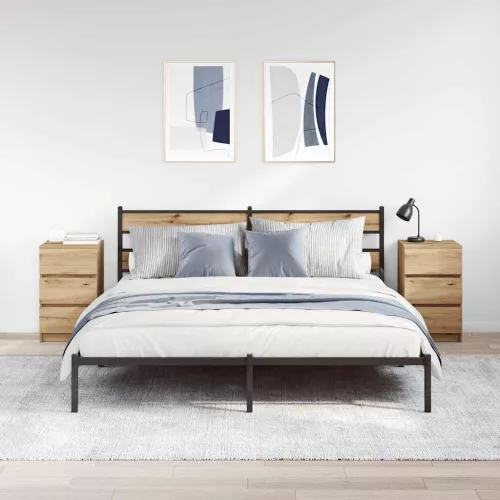  2 db kézműves tölgy éjjeliszekrények 3 fiókkal 39x35x65 cm