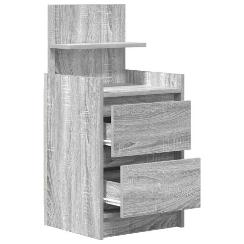  szürke sonoma színű éjjeliszekrény 2 fiókkal 38x34x80 cm