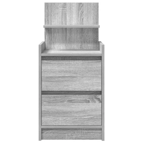  szürke sonoma színű éjjeliszekrény 2 fiókkal 38x34x80 cm