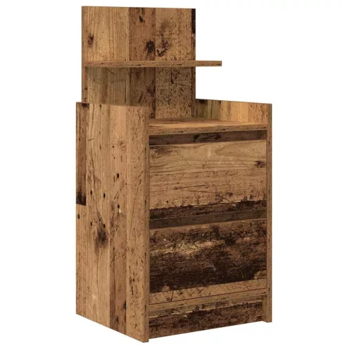  2 db antik fa színű éjjeliszekrények 2 fiókkal 38x34x80 cm