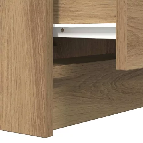  kézműves tölgy színű éjjeliszekrény 2 fiókkal 38x34x80 cm