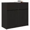  fekete tölgy szerelt fa tálalószekrény fiókos 80x34x76 cm