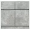  betonszürke szerelt fa tálalószekrény fiókos 80x34x76 cm