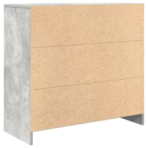  betonszürke szerelt fa tálalószekrény fiókos 80x34x76 cm