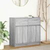  szürke sonoma szerelt fa tálalószekrény fiókos 80x34x76 cm