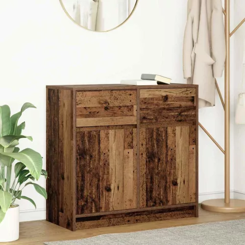  antik fa szerelt fa tálalószekrény fiókos 80x34x76 cm