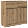  kézműves tölgy szerelt fa tálalószekrény fiókos 80x34x76 cm
