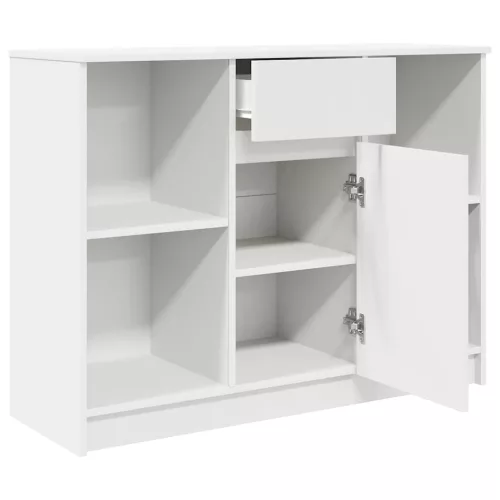  fehér szerelt fa tálalószekrény fiókos 101x35x76 cm