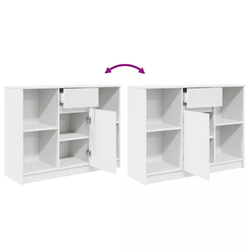  fehér szerelt fa tálalószekrény fiókos 101x35x76 cm