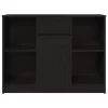  fekete tölgy szerelt fa tálalószekrény fiókos 101x35x76 cm