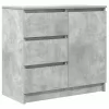  betonszürke szerelt fa tálalószekrény fiókos 71x35x65 cm