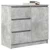  betonszürke szerelt fa tálalószekrény fiókos 71x35x65 cm