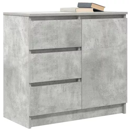  betonszürke szerelt fa tálalószekrény fiókos 71x35x65 cm