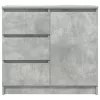  betonszürke szerelt fa tálalószekrény fiókos 71x35x65 cm