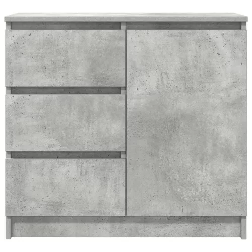  betonszürke szerelt fa tálalószekrény fiókos 71x35x65 cm