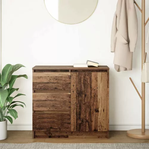  antik fa szerelt fa tálalószekrény fiókos 71x35x65 cm