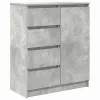  betonszürke szerelt fa tálalószekrény fiókos 71x35x84 cm