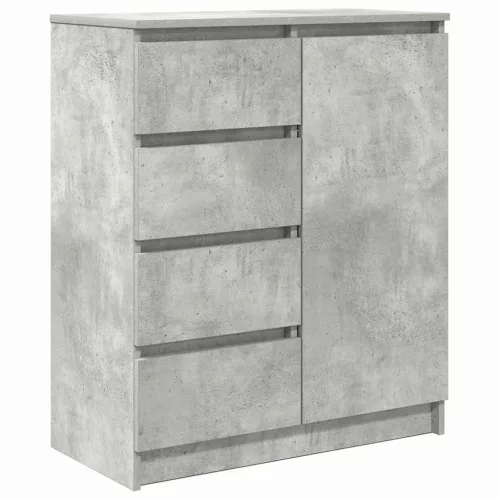  betonszürke szerelt fa tálalószekrény fiókos 71x35x84 cm