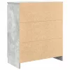  betonszürke szerelt fa tálalószekrény fiókos 71x35x84 cm