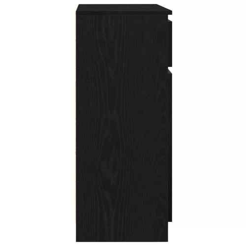  fekete tölgy szerelt fa tálalószekrény fiókos 71x35x84 cm