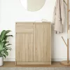  sonoma tölgy szerelt fa tálalószekrény fiókos 71x35x84 cm