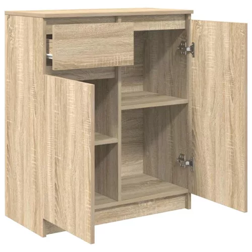  sonoma tölgy szerelt fa tálalószekrény fiókos 71x35x84 cm