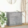  betonszürke szerelt fa tálalószekrény fiókos 71x35x65 cm