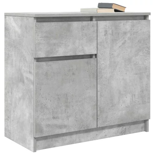  betonszürke szerelt fa tálalószekrény fiókos 71x35x65 cm