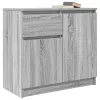 szürke sonoma szerelt fa tálalószekrény fiókos 71x35x65 cm
