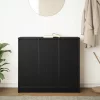  fekete tölgy szerelt fa tálalószekrény 85x34x76 cm