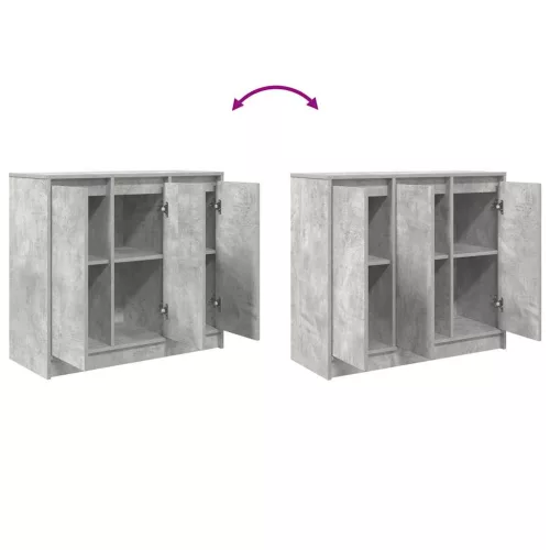  betonszürke szerelt fa tálalószekrény 85x34x76 cm