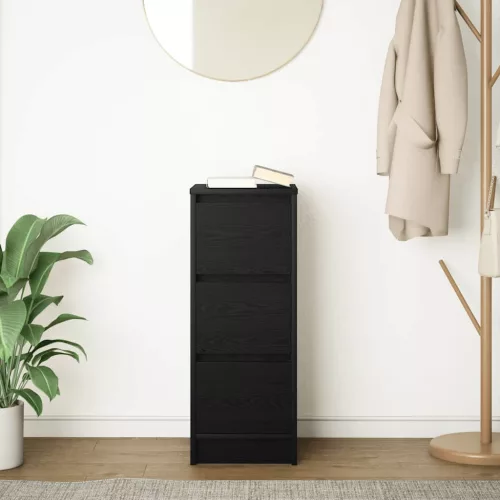  fekete tölgy szerelt fa tálalószekrény 29,5x34x76 cm