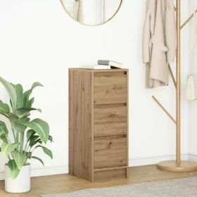    kézműves tölgy színű szerelt fa tálalószekrény 29,5x34x76 cm