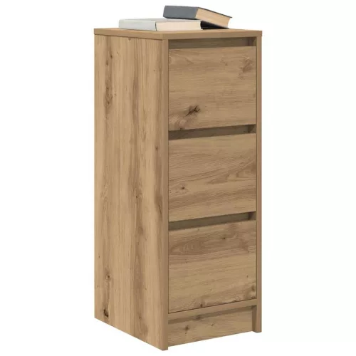  kézműves tölgy színű szerelt fa tálalószekrény 29,5x34x76 cm