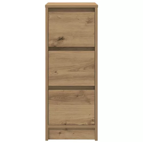  kézműves tölgy színű szerelt fa tálalószekrény 29,5x34x76 cm