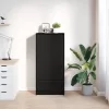  fekete tölgy szerelt fa szekrény fiókkal 55,5x34x119,5 cm