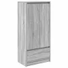  szürke sonoma szerelt fa szekrény fiókkal 55,5x34x119,5 cm