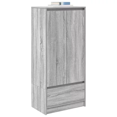  szürke sonoma szerelt fa szekrény fiókkal 55,5x34x119,5 cm