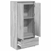  szürke sonoma szerelt fa szekrény fiókkal 55,5x34x119,5 cm