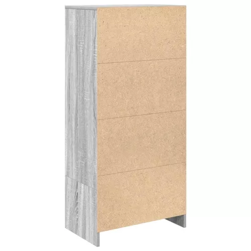  szürke sonoma szerelt fa szekrény fiókkal 55,5x34x119,5 cm