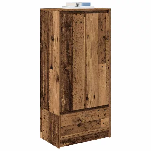  antik fa szerelt fa szekrény fiókkal 55,5x34x119,5 cm