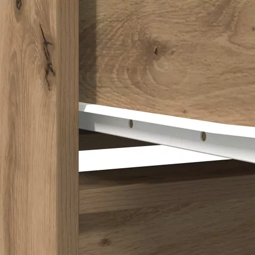  kézműves tölgy szerelt fa szekrény fiókkal 55,5x34x119,5 cm