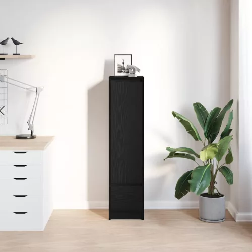  fekete tölgy szerelt fa magasszekrény 29,5x34x119,5 cm