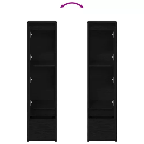  fekete tölgy szerelt fa magasszekrény 29,5x34x119,5 cm