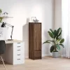  barna tölgy szerelt fa magasszekrény 29,5x34x119,5 cm