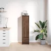  barna tölgy szerelt fa magasszekrény 29,5x34x119,5 cm