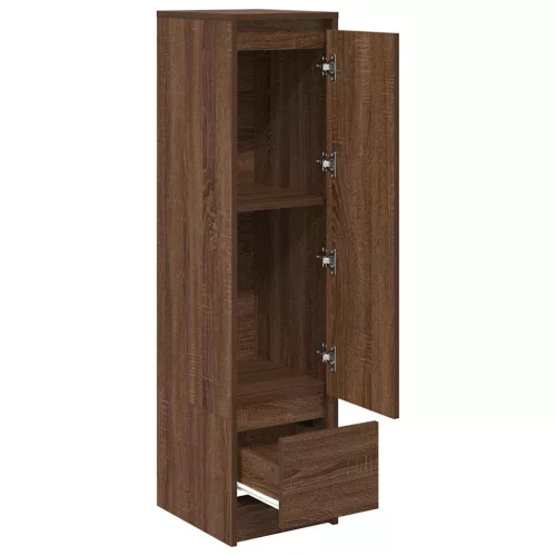  barna tölgy szerelt fa magasszekrény 29,5x34x119,5 cm