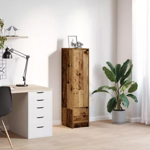  antik fa színű szerelt fa magasszekrény 29,5x34x119,5 cm