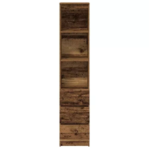  antik fa színű szerelt fa magasszekrény 37,5x35x180 cm