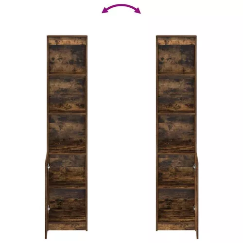  füstös tölgy színű szerelt fa magasszekrény 37,5x35x180 cm